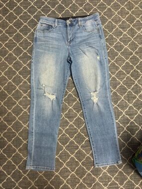 LuLaRoe Light Blue Distressed Straight-Leg Jeans